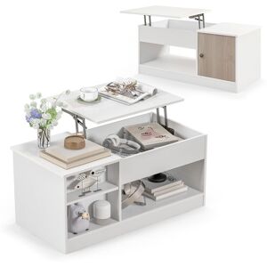 Costway Lift Top Coffee Table Modern Wooden Lift Top Dining Cocktail Table Living Room in White White Costway Lift Top Coffee Table Modern Wooden Lift Top Dining Cocktail Table Living Room in White White