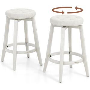 Costway Set of 2 Bar Stools Kitchen Upholstered Chair 360 Swivel Pub Stool 66cm Multicolor Costway Set of 2 Bar Stools Kitchen Upholstered Chair 360 Swivel Pub Stool 66cm Multicolor