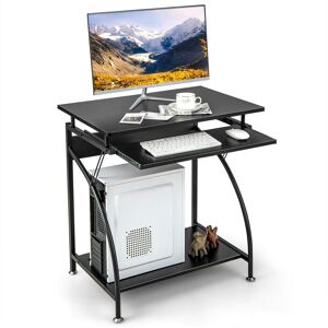 Costway 70cm Wooden Computer Desk Writing Workstation PC Laptop Table for Small Spaces in Black Black Costway 70cm Wooden Computer Desk Writing Workstation PC Laptop Table for Small Spaces in Black Black