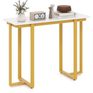 Costway Console Table Modern Faux Marble Entryway Table in White White Costway Console Table Modern Faux Marble Entryway Table in White White