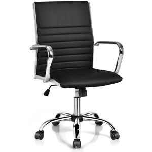 Costway Executive Office Chair High Back PU Leather Swivel Computer Desk Chair in Black Black Costway Executive Office Chair High Back PU Leather Swivel Computer Desk Chair in Black Black