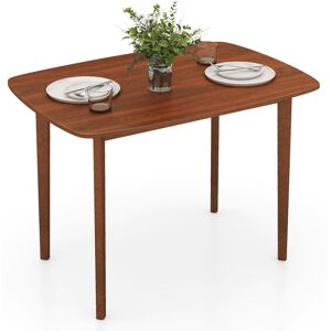 Costway Rectangular Kitchen Table 110cm Wooden Dining Table for 2-4 People in Walnut Walnut Costway Rectangular Kitchen Table 110cm Wooden Dining Table for 2-4 People in Walnut Walnut