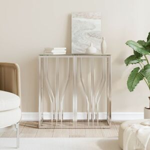 Berkfield Home Console Table 70x30x70 cm Stainless Steel & Glass in Silver Size: 70 x 30 x 70 cm Silver 70 x 30 x 70 cm Berkfield Home Console Table 70x30x70 cm Stainless Steel & Glass in Silver Size: 70 x 30 x 70 cm Silver 70 x 30 x 70 cm