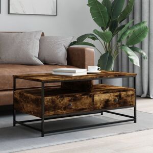 Berkfield Home Coffee Table Smoked Oak 100x51x45 cm Engineered Wood in Brown Size: 100 x 51 x 45 cm Brown 100 x 51 x 45 cm Berkfield Home Coffee Table Smoked Oak 100x51x45 cm Engineered Wood in Brown Size: 100 x 51 x 45 cm Brown 100 x 51 x 45 cm
