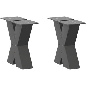 Berkfield Home Coffee Table Legs X-Shaped 2 pcs Anthracite 40x(30-31) cm Steel in Black Black Berkfield Home Coffee Table Legs X-Shaped 2 pcs Anthracite 40x(30-31) cm Steel in Black Black
