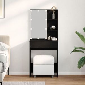 Berkfield Home LED Dressing Table in Black Oak, 60x40x140 cm, Made of Engineered Wood Size: 60 x 40 x 140 cm Black 60 x 40 x 140 cm Berkfield Home LED Dressing Table in Black Oak, 60x40x140 cm, Made of Engineered Wood Size: 60 x 40 x 140 cm Black 60 x 40 x 140 cm