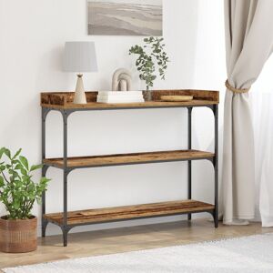 Berkfield Home Console Table Old Wood 100x30x80 cm Engineered Wood & Steel in Brown Size: 100 x 30 x 80 cm Brown 100 x 30 x 80 cm Berkfield Home Console Table Old Wood 100x30x80 cm Engineered Wood & Steel in Brown Size: 100 x 30 x 80 cm Brown 100 x 30 x 80 cm