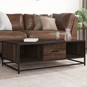 Berkfield Home Coffee Table Brown Oak 100x57x35 cm Engineered Wood & Metal Size: 100 x 57 x 35 cm Brown 100 x 57 x 35 cm Berkfield Home Coffee Table Brown Oak 100x57x35 cm Engineered Wood & Metal Size: 100 x 57 x 35 cm Brown 100 x 57 x 35 cm