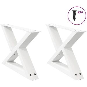 Berkfield Home Coffee Table Legs 2 pcs White 50x(30-31.3) cm Steel White Berkfield Home Coffee Table Legs 2 pcs White 50x(30-31.3) cm Steel White