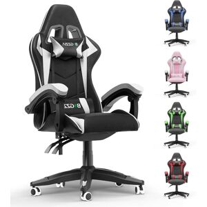 Rattantree Gaming Chair Office Chair with Lumbar Support Flip Up Arms Headrest Swivel Rolling Adjustable PU Leather Racing Computer Chair in White White Rattantree Gaming Chair Office Chair with Lumbar Support Flip Up Arms Headrest Swivel Rolling Adjustable PU Leather Racing Computer Chair in White White