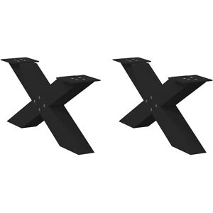 Berkfield Home Coffee Table Legs X-Shaped 2 pcs Black 70x(30-31) cm Steel Black Berkfield Home Coffee Table Legs X-Shaped 2 pcs Black 70x(30-31) cm Steel Black