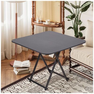Living and Home Foldable Black Dining Table Black Living and Home Foldable Black Dining Table Black