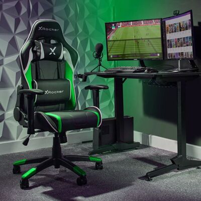 X Rocker HERNÁ OFFICE CHAIR - Leather-look, green, black - Office Chair X Rocker HERNÁ OFFICE CHAIR - Leather-look, green, black - Office Chair