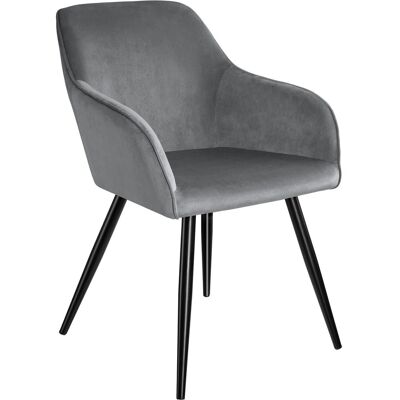 tectake Dining Chair Marilyn Per Piece - Grey/Black in Grey Size: 1 Pack Grey 1 Pack tectake Dining Chair Marilyn Per Piece - Grey/Black in Grey Size: 1 Pack Grey 1 Pack
