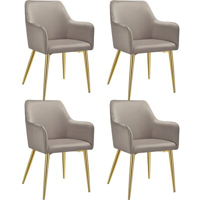 tectake Dining Chair Avane Set Of 4 - Taupe Size: 4 Pack Taupe 4 Pack tectake Dining Chair Avane Set Of 4 - Taupe Size: 4 Pack Taupe 4 Pack
