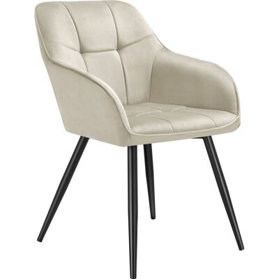 tectake Dining Chair Marilyn Per Piece - Cream/Black in Cream Size: 1 Pack Cream 1 Pack tectake Dining Chair Marilyn Per Piece - Cream/Black in Cream Size: 1 Pack Cream 1 Pack