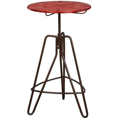 Orsina Industrial Style Red Metal Bar Table, Stable Constructed Kitchen Bar Table, Robust Breakfast Bar Table Red Orsina Industrial Style Red Metal Bar Table, Stable Constructed Kitchen Bar Table, Robust Breakfast Bar Table Red