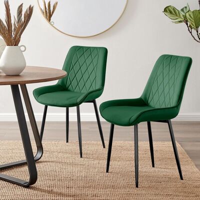 FurnitureboxUK - Pesaro - Velvet - Black Leg - Dining Chairs FurnitureboxUK - Pesaro - Velvet - Black Leg - Dining Chairs
