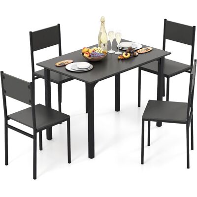 Costway 5Pcs Modern Kitchen Dining Room Furniture Dining Table Set for 4 in Grey Grey Costway 5Pcs Modern Kitchen Dining Room Furniture Dining Table Set for 4 in Grey Grey