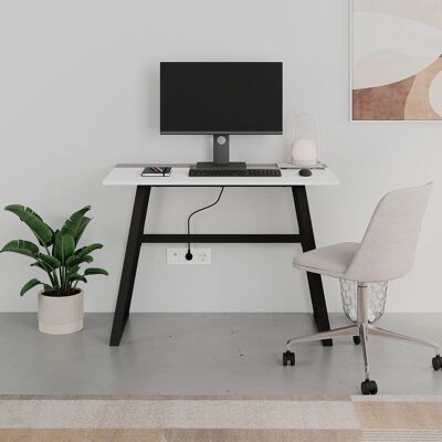 Decortie Kemre' Compact Work Desk with Black Metal Legs Size: 1 Pack Multicolor 1 Pack Decortie Kemre' Compact Work Desk with Black Metal Legs Size: 1 Pack Multicolor 1 Pack