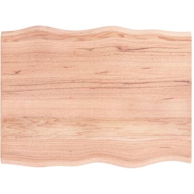 Berkfield Home Table Top Light Brown 80x60x2 cm Treated Solid Wood Oak Live Edge Size: 80 x 60 x 2 cm Brown 80 x 60 x 2 cm Berkfield Home Table Top Light Brown 80x60x2 cm Treated Solid Wood Oak Live Edge Size: 80 x 60 x 2 cm Brown 80 x 60 x 2 cm
