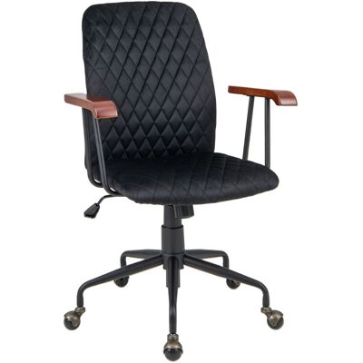 Costway Velvet Leisure Chair Adjustable Swivel Home Office Chair Rolling Computer Chair Black Black Costway Velvet Leisure Chair Adjustable Swivel Home Office Chair Rolling Computer Chair Black Black