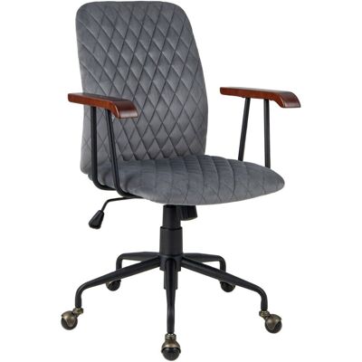 Costway Velvet Leisure Chair Adjustable Swivel Home Office Chair Rolling Computer Chair Grey Grey Costway Velvet Leisure Chair Adjustable Swivel Home Office Chair Rolling Computer Chair Grey Grey