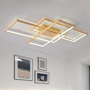 Garwarm Dimmable LED Ceiling Light, 70W Square Acrylic Modern Simple Design Fixture in Gold Gold Garwarm Dimmable LED Ceiling Light, 70W Square Acrylic Modern Simple Design Fixture in Gold Gold