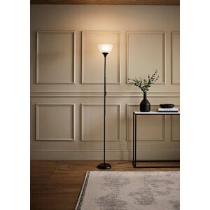 ValueLights Dalby Stem Uplighter Floor Lamp with Frosted Glass Shade with LED Bulb in Black Black ValueLights Dalby Stem Uplighter Floor Lamp with Frosted Glass Shade with LED Bulb in Black Black