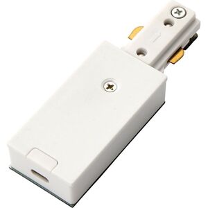 Loops Commercial Track Light Live End Connector - 107mm Length - White ABS Rail System White Loops Commercial Track Light Live End Connector - 107mm Length - White ABS Rail System White