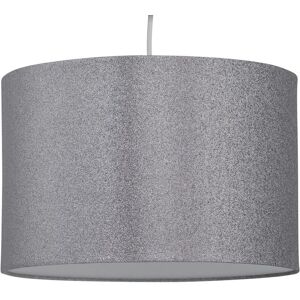 First Choice Lighting Silvery Grey Glitter 25cm Pendant Lightshade in Silver Silver First Choice Lighting Silvery Grey Glitter 25cm Pendant Lightshade in Silver Silver