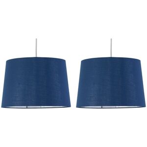 First Choice Lighting Set of 2 Zoey - Navy Blue with Silver Inner Easy Fit Pendant or Lamp Shades Navy First Choice Lighting Set of 2 Zoey - Navy Blue with Silver Inner Easy Fit Pendant or Lamp Shades Navy