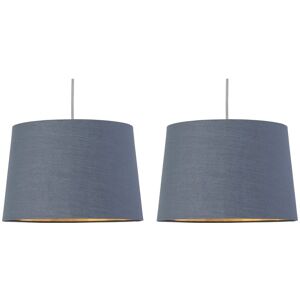 First Choice Lighting Set of 2 Zoey - Dark Grey with Gold Inner Easy Fit Pendant or Lamp Shades Grey First Choice Lighting Set of 2 Zoey - Dark Grey with Gold Inner Easy Fit Pendant or Lamp Shades Grey