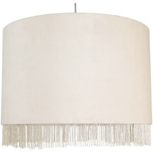 First Choice Lighting Fringed - Off-White 38cm Fringed Velvet Pendant Shade Off-White First Choice Lighting Fringed - Off-White 38cm Fringed Velvet Pendant Shade Off-White