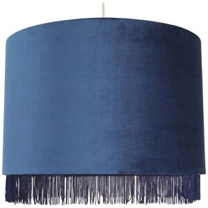 First Choice Lighting Fringed - Navy Blue 38cm Fringed Velvet Pendant Shade Navy First Choice Lighting Fringed - Navy Blue 38cm Fringed Velvet Pendant Shade Navy