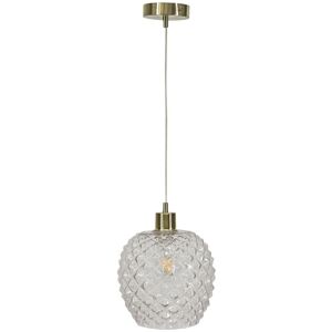First Choice Lighting Baine - Clear Textured Glass with Satin Brass Pendant Fitting in Gold Gold First Choice Lighting Baine - Clear Textured Glass with Satin Brass Pendant Fitting in Gold Gold