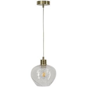 First Choice Lighting Bradson - Clear Swirl Glass with Satin Brass Pendant Fitting in Gold Gold First Choice Lighting Bradson - Clear Swirl Glass with Satin Brass Pendant Fitting in Gold Gold
