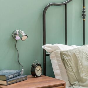 ValueLights Benton Single Adjustable Plug In Spotlight Wall Light with LED Bulb in Silver Silver ValueLights Benton Single Adjustable Plug In Spotlight Wall Light with LED Bulb in Silver Silver