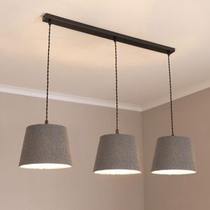 ValueLights Rory Tapered Boucle Shade 3 Drop Bar Ceiling Diner Light & Bulbs in Grey Grey ValueLights Rory Tapered Boucle Shade 3 Drop Bar Ceiling Diner Light & Bulbs in Grey Grey