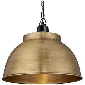 Industville Brooklyn Dome Pendant, 17 Inch, Brass, Black Chain Holder in Bronze Bronze Industville Brooklyn Dome Pendant, 17 Inch, Brass, Black Chain Holder in Bronze Bronze