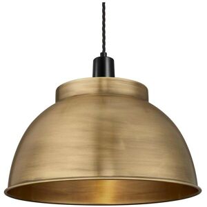 Industville Sleek Dome Pendant, 17 Inch, Brass, Black Holder in Bronze Bronze Industville Sleek Dome Pendant, 17 Inch, Brass, Black Holder in Bronze Bronze