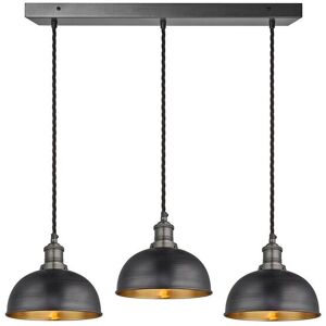 Industville Brooklyn Dome 3 Wire Cluster Lights, 8 inch, Pewter & Brass, Pewter holder in Bronze Bronze Industville Brooklyn Dome 3 Wire Cluster Lights, 8 inch, Pewter & Brass, Pewter holder in Bronze Bronze