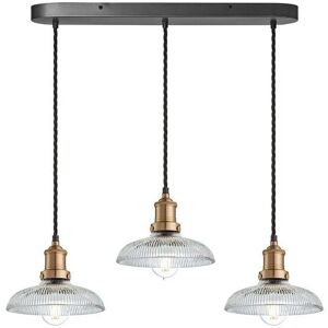 Industville Brooklyn Glass Dome 3 Wire Oval Cluster Lights, 8 inch, Brass holder in Bronze Bronze Industville Brooklyn Glass Dome 3 Wire Oval Cluster Lights, 8 inch, Brass holder in Bronze Bronze