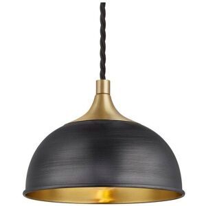 Industville Chelsea Dome Pendant, 8 Inch, Pewter & Brass, Brass Holder in Bronze Bronze Industville Chelsea Dome Pendant, 8 Inch, Pewter & Brass, Brass Holder in Bronze Bronze