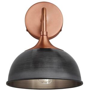 Industville Chelsea Dome Wall Light, 8 Inch, Pewter, Copper Holder in Dark Grey Dark Grey Industville Chelsea Dome Wall Light, 8 Inch, Pewter, Copper Holder in Dark Grey Dark Grey