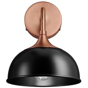 Industville Chelsea Dome Wall Light, 8 Inch, Black, Copper Holder in Black Black Industville Chelsea Dome Wall Light, 8 Inch, Black, Copper Holder in Black Black