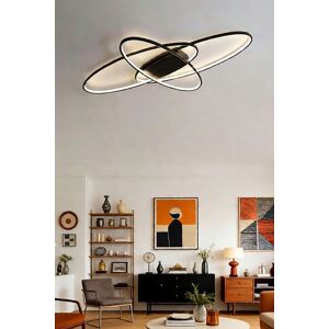Living and Home Oval LED Semi-Flush Ceiling Light in Black Black Living and Home Oval LED Semi-Flush Ceiling Light in Black Black