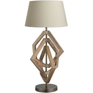 Industville Wooden Geometric Polygon Table Lamp in Light Brown Size: Medium Light Brown Medium Industville Wooden Geometric Polygon Table Lamp in Light Brown Size: Medium Light Brown Medium