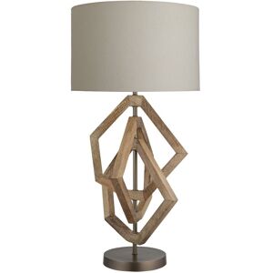 Industville Wooden Geometric Polygon Table Lamp in Light Brown Size: Medium Light Brown Medium Industville Wooden Geometric Polygon Table Lamp in Light Brown Size: Medium Light Brown Medium