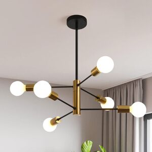 Garwarm 6-Light Sputnik Chandelier Adjustable Black & Gold Ceiling Pendant Lighting Gold Garwarm 6-Light Sputnik Chandelier Adjustable Black & Gold Ceiling Pendant Lighting Gold